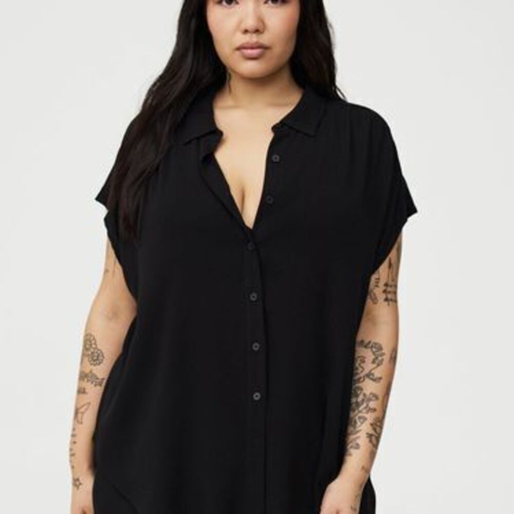 Crinkle Gauze Dolman Shirt